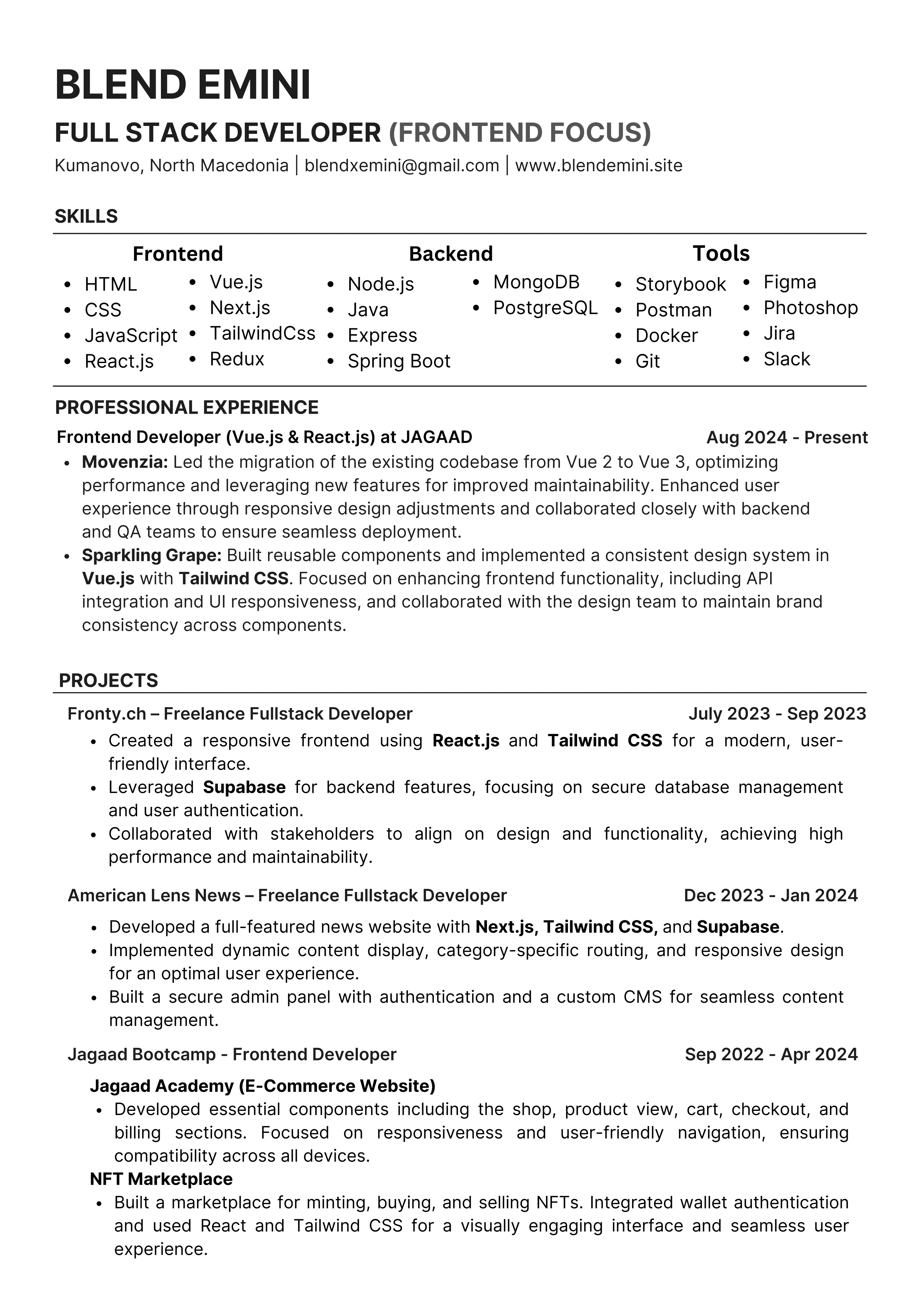 Resume Page 1